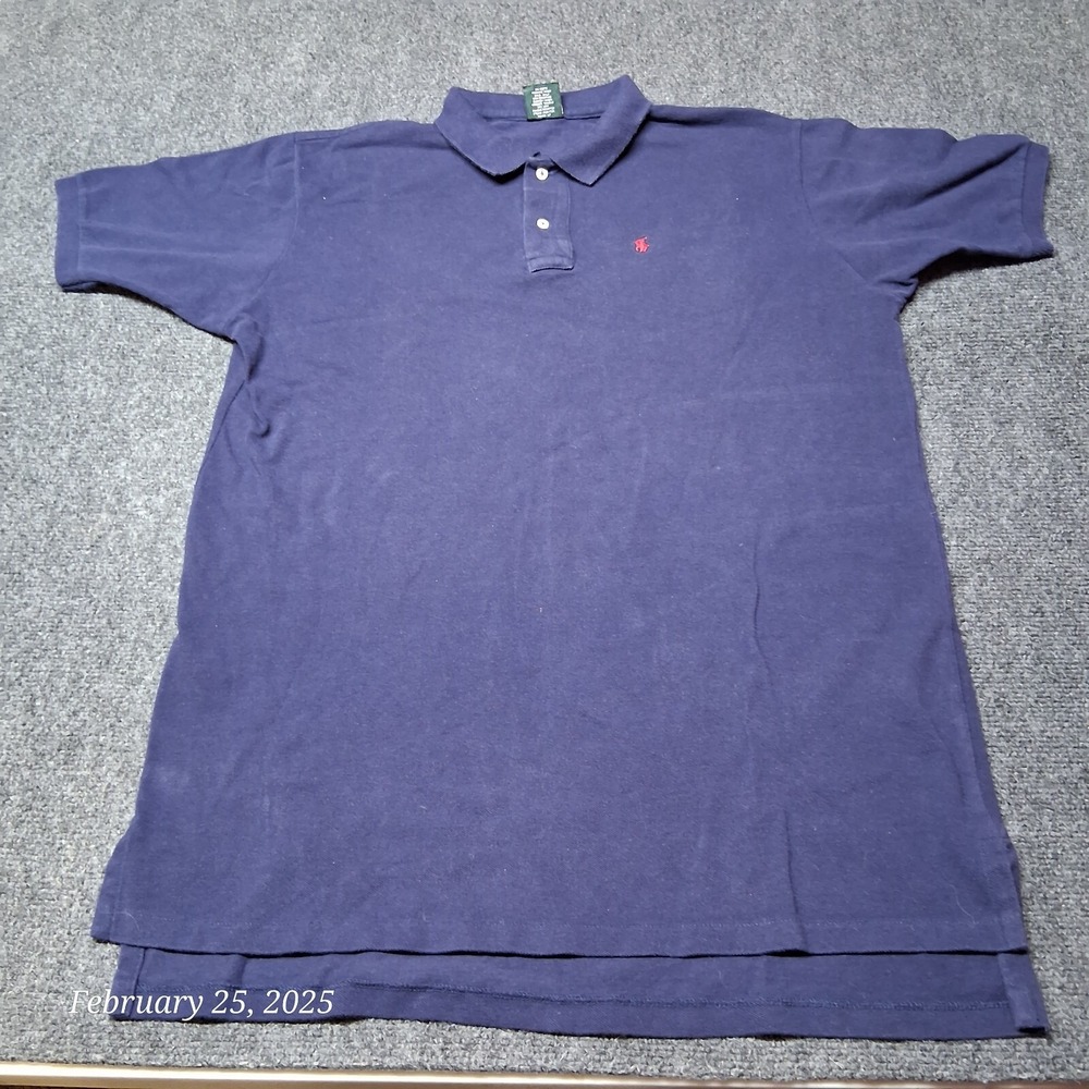 VTG Polo by Ralph‎ Lauren Shirt Men Blue Made in USA Large / XL